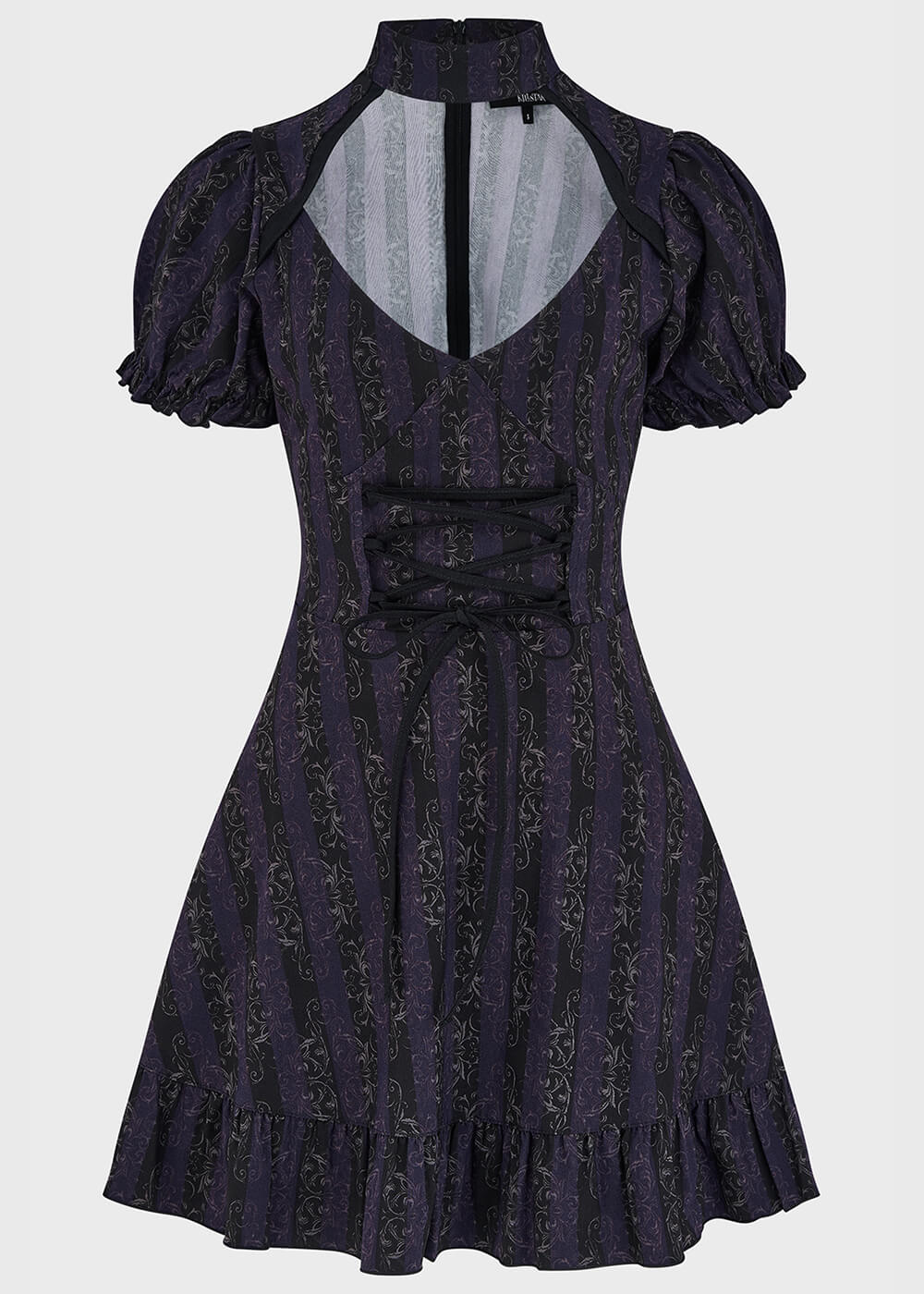 strapless open back dress Killstar x Corpse Bride Haunted Phase Mini Dress Purple Black